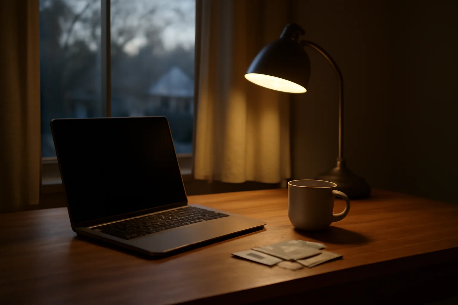 Volunteer treasurer working on a laptop at home while filing nonprofit paperwork
