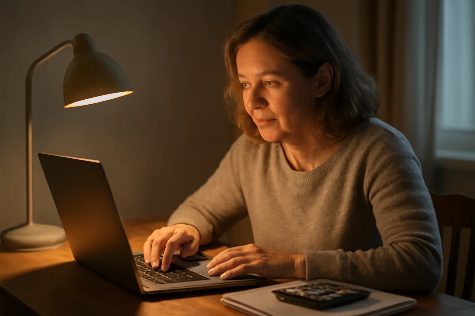 Volunteer treasurer reviewing financial records on a laptop before a 990-EZ e-file deadline