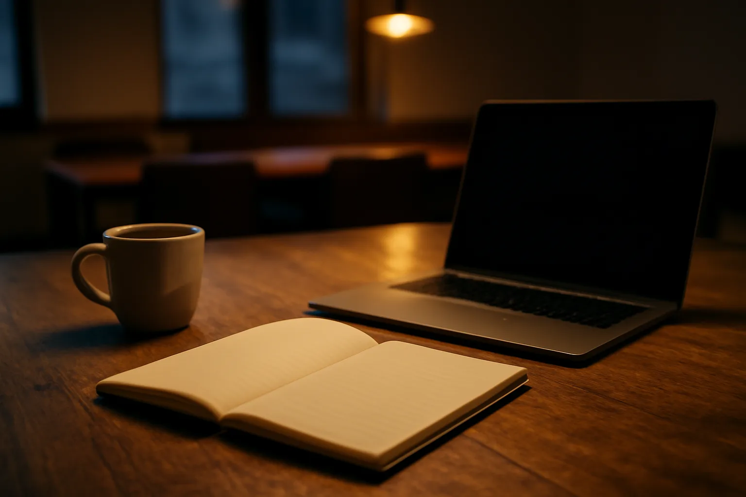 Open binder and laptop on a table, symbolizing drafting booster club bylaws