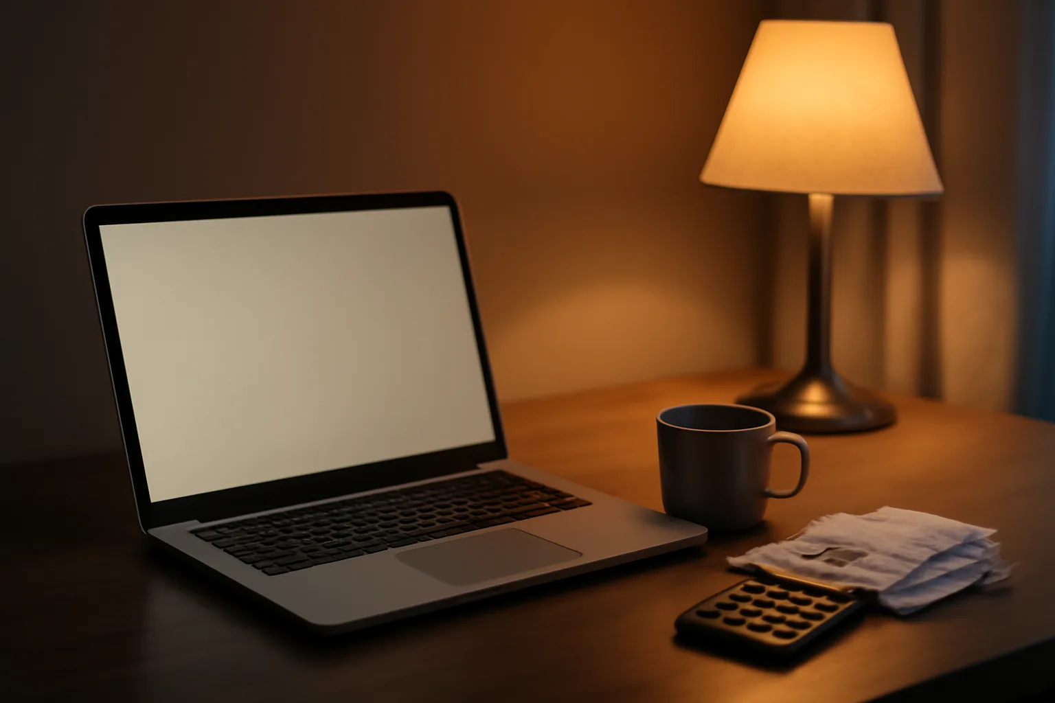 Volunteer treasurer's desk with laptop open to a filing confirmation and a stack of receipts